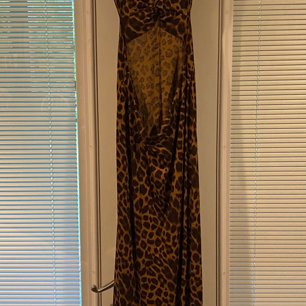 NWT planet Blue leopard print cut out maxi dress size Sm - Picture 2 of 5